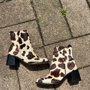 Vintage calf hair booties